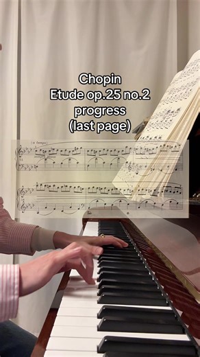 Not perfect but I'm seeing the vision👀 #pianotok #classicalmusic #pianopractice Chopin Etude op.25 no.2 practice