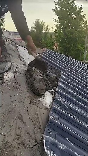 Easy and fast concrete roof tile installation process #shorts