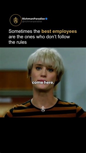 Mindset | Business | Success on Instagram: "Rule breakers could be what pushes the company to the next level 🚀. Businesses have systems and rules that employees must follow to maintain control and create predictable outcomes. But sometimes, breaking policy and not following the “safe” route is exactly what brings the company forward. This is exactly what this woman wanted — a team that broke rules to get results, not the ones who played it safe and ended up with nothing ⚡. #company #businessmin