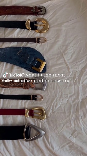 belts have gotta be one of the coolest, classiest, most versatile accessory yet they are so underrated. Here is your reminder to be on the lookout for unique and vintage belts (especially second hand) and build your belt collection up! #belts #stylingbelts #vintagefashion #thrifted fashion