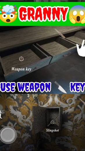 how to use weapon 🔪 key in granny 3 😨 #tranding #ytshorts #shorts