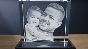 ArtPix 3D Crystal Photo, Personalized Gifts With Your Own Photo for Dad, Mom, Men, Women, 3D Laser Etched Picture, Engraved Square Crystal, Customized Memorial Anniversary Couples Gifts