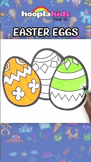 Simple Easter Egg Drawing Tutorial for Kids #shorts #drawing #coloring #drawingvideosforkids