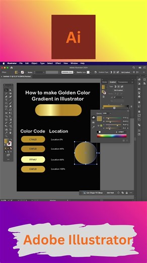 How to make Golden ColorGradient in Illustrator