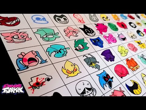 DIBUJO (💯 ÍCONOS 🥵 ) de Salud de FRIDAY NIGHT FUNKIN | drawing 100 healt icons from fnf | RETO