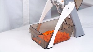 ONCE FOR ALL Safe Mandoline Slicer, Multi Vegetable Chopper, Potato Slicer for Kitchen, 4 Modes 100+ Presets Adjustable Thickness, French Fry Cutter (5 in 1 Green)