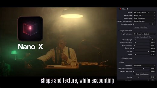 达芬奇插件：Nano X 2.0.0.4 电影级逼真实时深度感知体积光扩散效果插件 支持Mac M芯片 Greyscale Labs – Nano Plugin