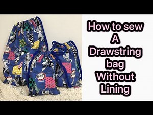 How to sew a drawstring bag without lining/diy bag/easy project/beginner friendly/handmade project