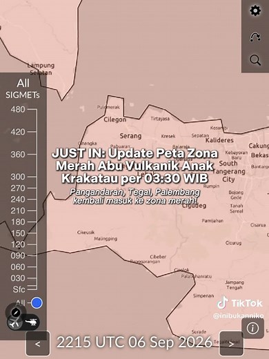 Update Zona Merah Abu Vulkanik Anak Krakatau — 03:30 WIB