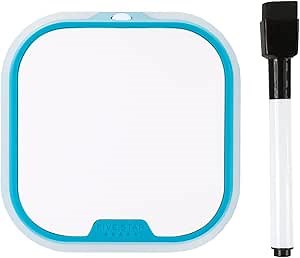 Five Star Locker Accessories, Locker Dry Erase Board + Light, Magnetic, 4-1/2" x 4-1/2", All-in-One, Teal (73587)