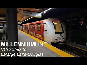 Night Time SkyTrain Ride - Millennium Line - VCC-Clark to Lafarge Lake-Douglas