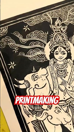 How do we make prints using a lino sheet🌻 #shorts #artsbyshubham #youtubeshorts #trending #art
