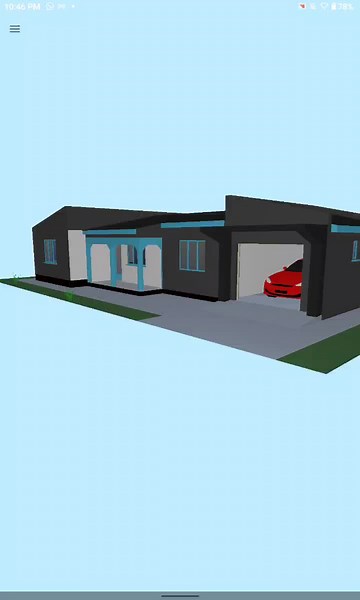 3D Model of a Modern Single-Story House