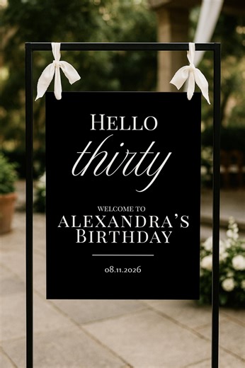 Modern Birthday Welcome Sign Template, Birthday Welcome Party Sign, Minimalist Sign, Welcome Birthday Sign, Any Age, Download, Editable - Etsy