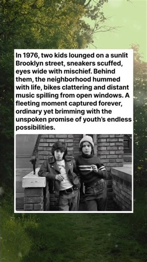 In 1976, Two kids lounged on a sunlight