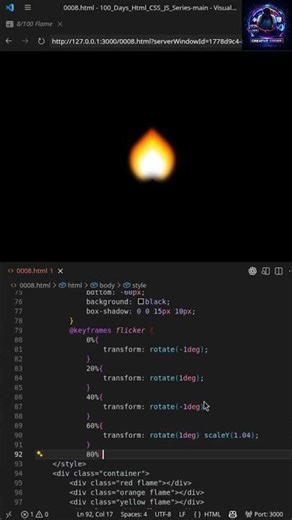 Flame Animation using CSS only #coding #webdesign #frontendcourse #webdevelopment