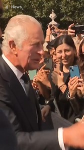 212K views · 3.5K reactions | King Charles III is greeted by shouts of "God save the King" as he meets the crowds outside Buckingham Palace for the first time as monarch. | Channel 4 News | Facebook