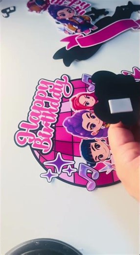 K-Pop Cake Topper 🎂✨ Happy Birthday Custom Party Decoration