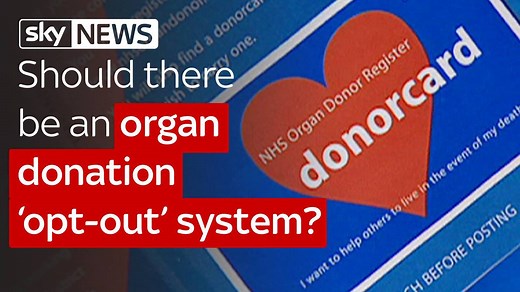 With 6,500 people waiting for an organ donation in the UK, according to NHS Blood and Transplant, do you think there should be an organ donation 'opt-out' system? Dr Dan Boucher and Fiona Loud of Kidney Care UK discuss on Sky News | Sky News