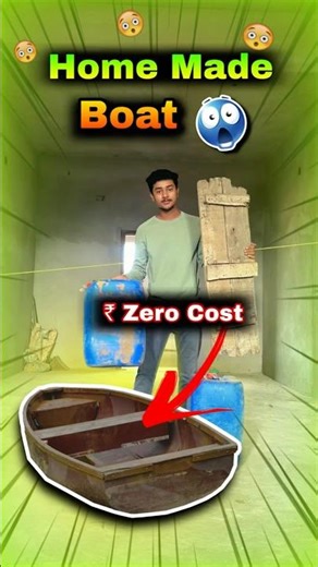 Boat made with unwanted things at zero cost 🤫 #experiment #minivlog #shorts