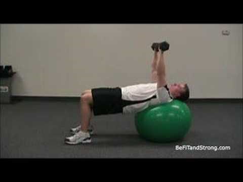 Chest Exercises: Dumbbell Chest Press On The Exercise Ball