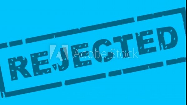 Seamless rejected stamp animation, loop, which symbolizes denial, disapproval and rejection, 4k video