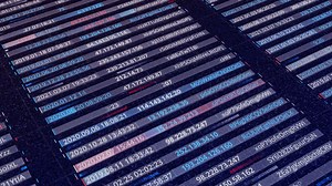 Abstract visualization of artificial intelligence selecting passwords of the system, seamless loop. Animation. Concept of online data security.