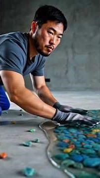 Curiosity Style He Poured Epoxy Over Stones… The Final Floor Design Is Incredible!