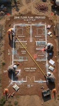 15×30 feet House Plan | 1BHK Small House Design | Site Layout#construction #architecture