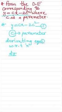 To form the Differential Equation by eliminating the parameters || Class 12 || Intermediate 2B