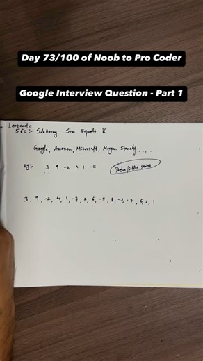 Code & Complexity on Instagram: "I will make you an advanced coder #dsa #coding #prefix #suffix #codeandcomplexity #subarraysumequalsk"