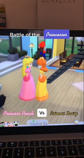 Princess Peach vs Princess Daisy Battle in The Sims 4