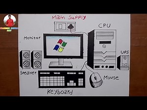 Computer Draw / Computer Parts Drawing / How to Draw Desktop Computer Step By Step Very Easy Method