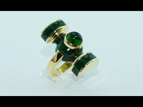 Green Lantern ring 18KT gold handmade