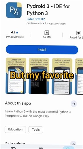 Python Programming on Mobile Made Easy 📱 | Pydroid 3 App #shorts #coding #phyton #pydroid3