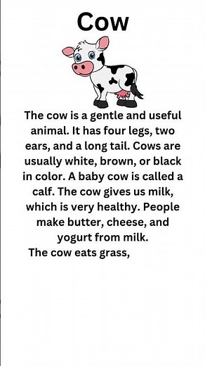 The Cow – A Helpful Animal | Easy Essay for Kids