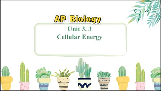 AP Biology Unit 3.3 Cellular Energy