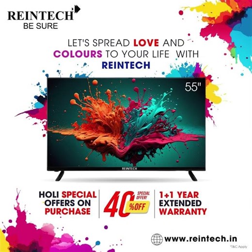 Holi Special Sale 2026 🎉 | Reintech Smart LED TVs Up To 50% OFF | 4K Ultra HD Smart TVs