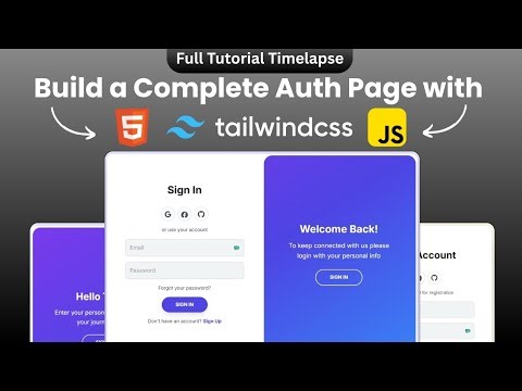 Build a Complete Auth Page with HTML, Tailwind & JS 🚀 | Full Timelapse | 2025