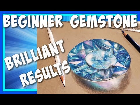 How to color realistic Gemstones In Prismacolor Colored Pencils