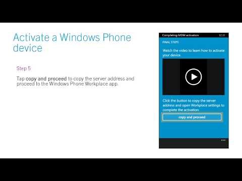 Activate a Windows Phone device