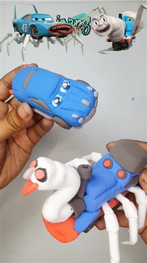 Color mixing car-shaped pixarcars mixed car-shaped cute funny satisfying made of clay pixar 🚗part65
