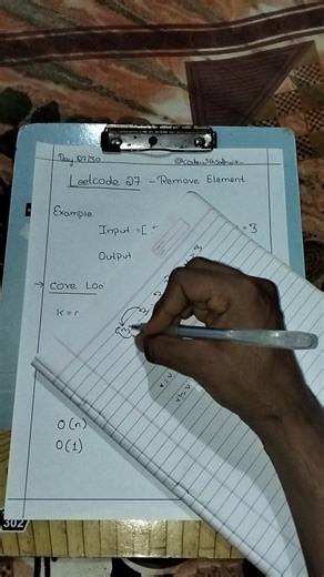 Sathwik bhat on Instagram: "Day 27/30 — LeetCode 27 (Remove Element) Most people try to “clean” the array. That’s not the goal. The goal is to control the boundary of valid elements. Understand this once, and you unlock a whole class of interview problems #dsa #leetcodesolution #java #softwareengineer #leetcode"