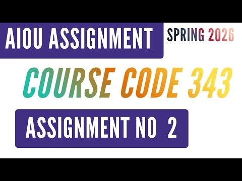 AIOU Code 343 Islamiat Elective (اسلامیات اختیاری) Solved Assignment No.2 | Spring 2026 | FA Level