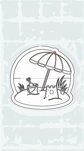 Easy Beach Scene Drawing for Beginners with Chillify