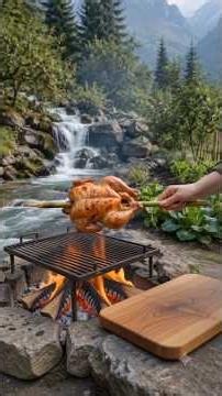 "ASMR Whole Chicken Roasted Over Fire (Oddly Satisfying)"#chicken #recipe