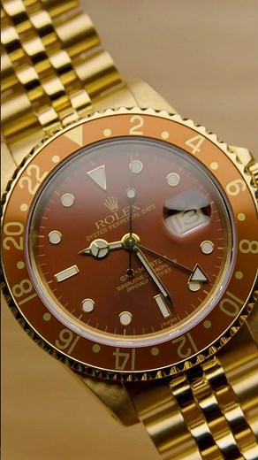 Rolex GMT Master Root Beer Yellow Gold Vintage Mens Watch 16758 l SwissWatchExpo