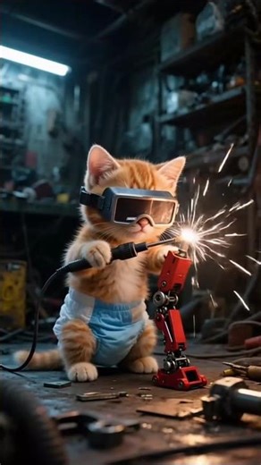 #anak #kucing membuat #robot #ironman #cute #cat in action part 1/2