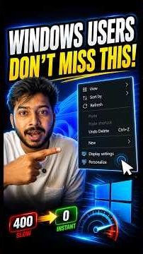 Make Windows Right-Click Menus Open Faster | MenuShowDelay Registry Trick #WindowsTips #PCTips