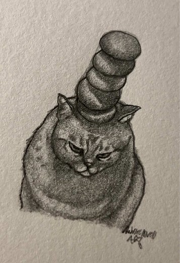 Appreciated Cat Art Clip — Heartfelt Cat Moment
